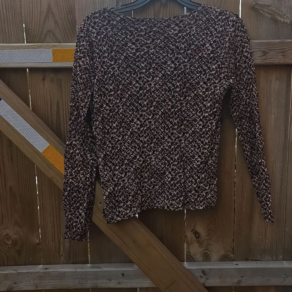 Women's Brown Patterned Top - Picture 4 of 4